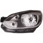 PROIETTORE DESTRO H4 CON PARABOLA NERA CON BORDO CROMATO CON PREDISPOSIZIONE REGOLAZIONE ELETTRICA VOLKSWAGEN UP 121122123BL1BL