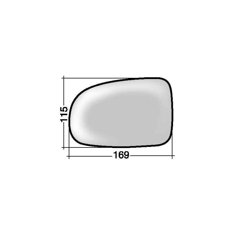 VETRO CON PIASTRA SINISTRO ASFERICO CONVESSO OPEL CORSA C X01 20002006, OPEL TIGRA CABRIO TWINTOP X04 20042009