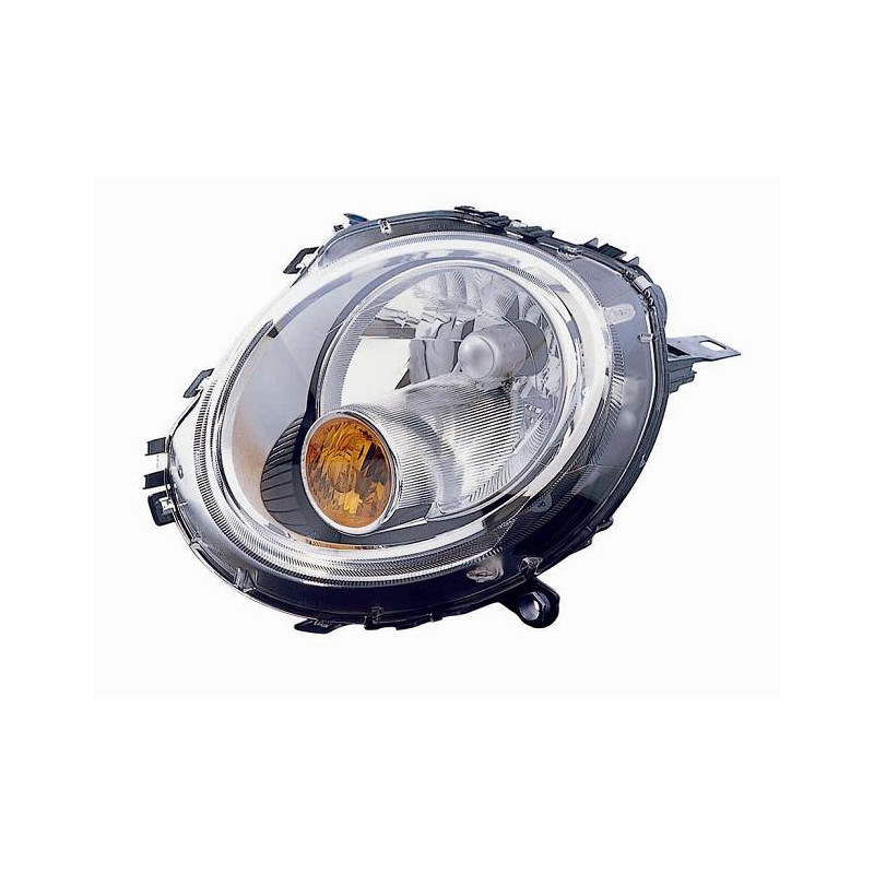 PROIETTORE DESTRO H4 CON MOTORE CON FANALE ARANCIO MINI CABRIO R57 20082010, MINI CABRIO R57 20102015, MINI CLUBMAN R55 2006201