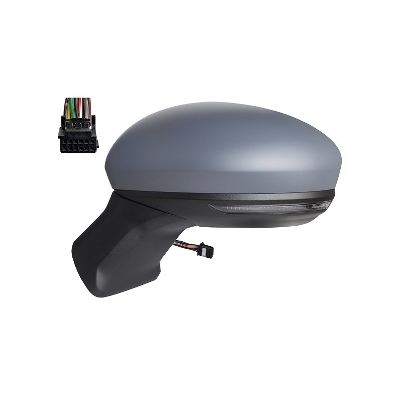 RETROVISORE ELETTRICO SINISTRO 7 PIN CON PRIMER TERMICO ASFERICO CON FANALINO INTEGRATO A LED RENAULT CAPTUR II HF 20202024    