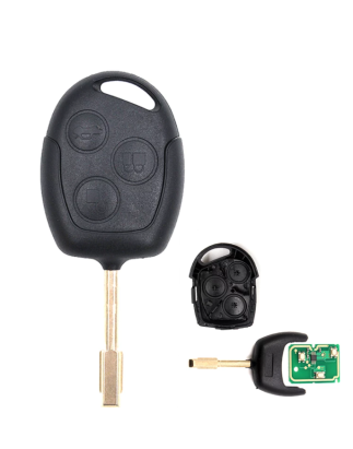 GUSCIO CHIAVE COMPLETO CON LAMA FO21 CON CHIP 4D60 TIPO FREQUENZA: 433MHZ TASTO APERTURA TASTO CHIUSURA TASTO PORTELLONE FORD M