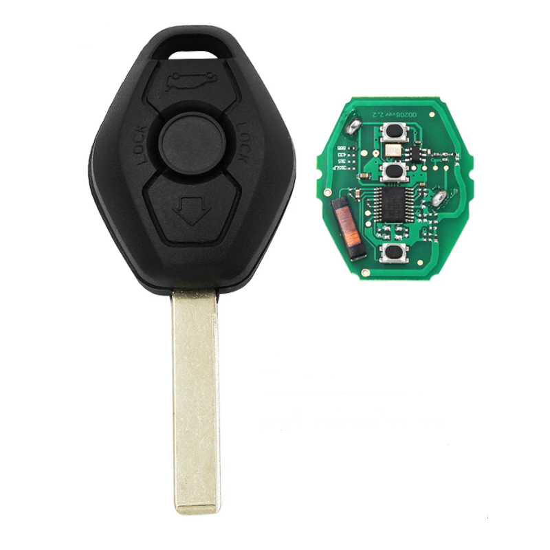 GUSCIO CHIAVE COMPLETO 3 TASTI: CON CHIP CAS2 ID7946 TIPO FREQUENZA: 868 MHZ TASTO APERTURA TASTO CHIUSURA TASTO PORTELLONE BMW
