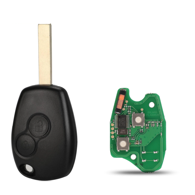 GUSCIO CHIAVE COMPLETO CON CHIP 46 ELECTRONIC BOARD TIPO FREQUENZA: 433MHZ TASTO APERTURA TASTO CHIUSURA RENAULT CLIO I B C575 