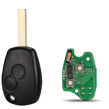 GUSCIO CHIAVE COMPLETO CON CHIP 46 ELECTRONIC BOARD TIPO FREQUENZA: 433MHZ TASTO APERTURA TASTO CHIUSURA RENAULT CLIO I B C575 