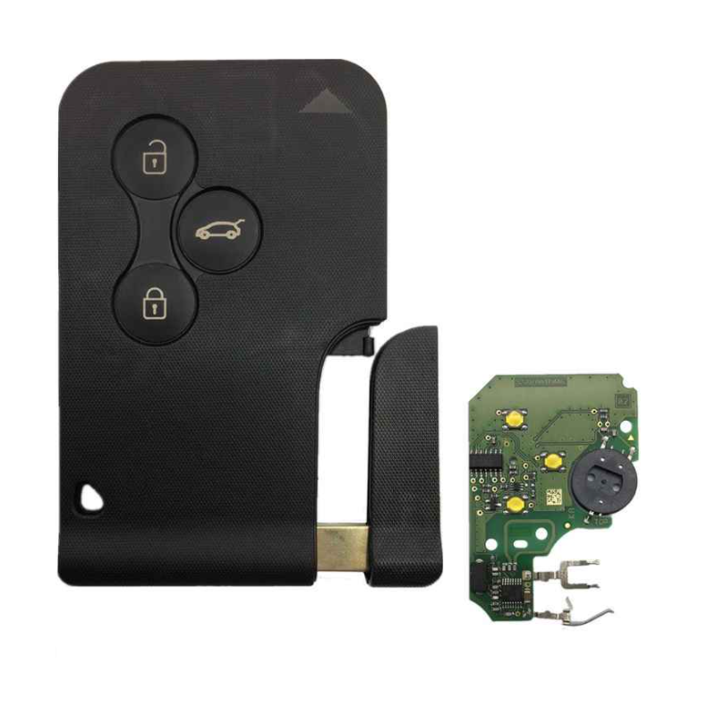 GUSCIO CHIAVE COMPLETO CON CHIP 7947 TIPO FREQUENZA: 433MHz TASTO APERTURA TASTO CHIUSURA TASTO PORTELLONE RENAULT MEGANE COUPE