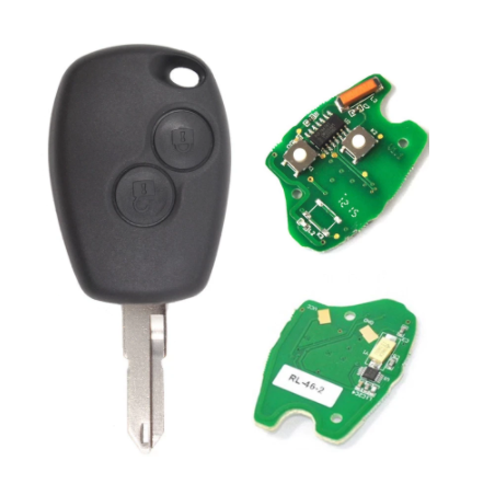 GUSCIO CHIAVE COMPLETO CON CHIP 46 Electronic board TIPO FREQUENZA: 433MHZ TASTO APERTURA TASTO CHIUSURA RENAULT CLIO I B C575 