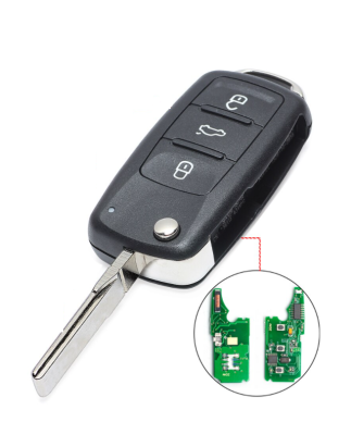 GUSCIO CHIAVE COMPLETO CON CHIP ID46 TIPO FREQUENZA: 433MHZ TASTO APERTURA TASTO CHIUSURA TASTO PORTELLONE VOLKSWAGEN GOLF III 