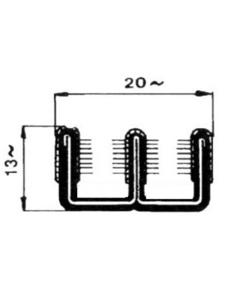 CANALINO COPRIFILO FLOCCATO 13X22mm DOPPIO NON ARMATO PER VETRI FIAT 500 F  L  R 19651975