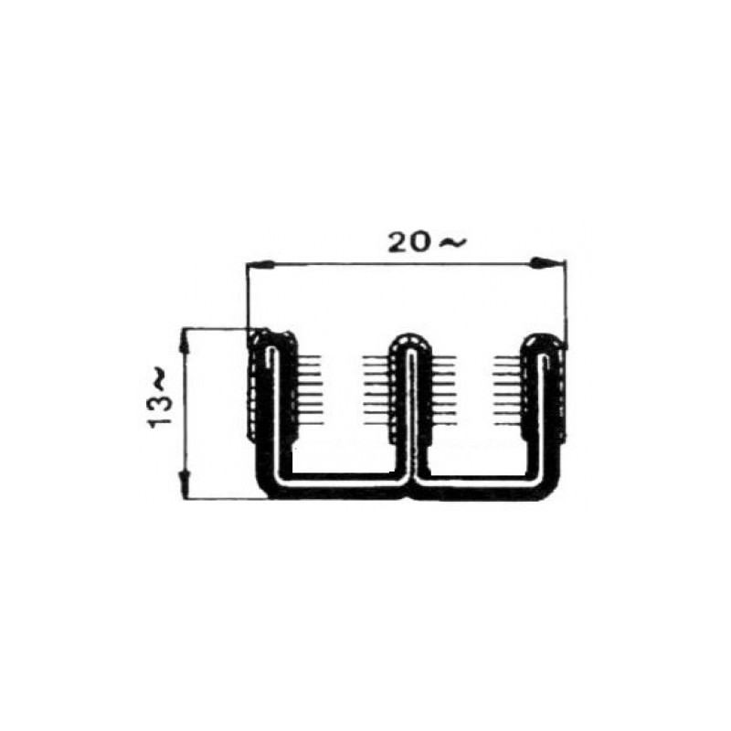 CANALINO COPRIFILO FLOCCATO 13X22mm DOPPIO NON ARMATO PER VETRI FIAT 500 F  L  R 19651975