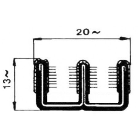 CANALINO COPRIFILO FLOCCATO 13X22mm DOPPIO NON ARMATO PER VETRI FIAT 500 F  L  R 19651975