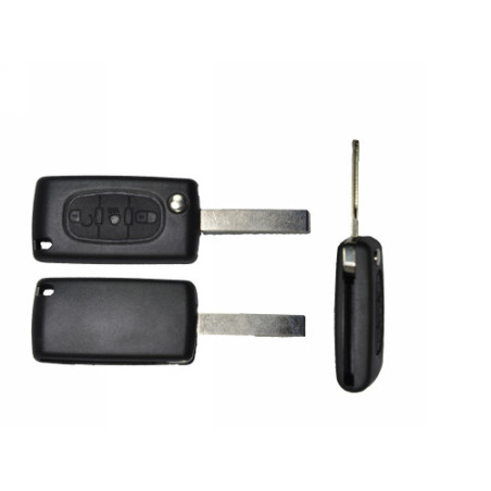 GUSCIO CHIAVE NERO 3 TASTI: CON ALLOGGIO BATTERIA ESAGONALE TASTO APERTURA TASTO CHIUSURA TASTO PORTELLONE LAMA HU83 CITROEN C2