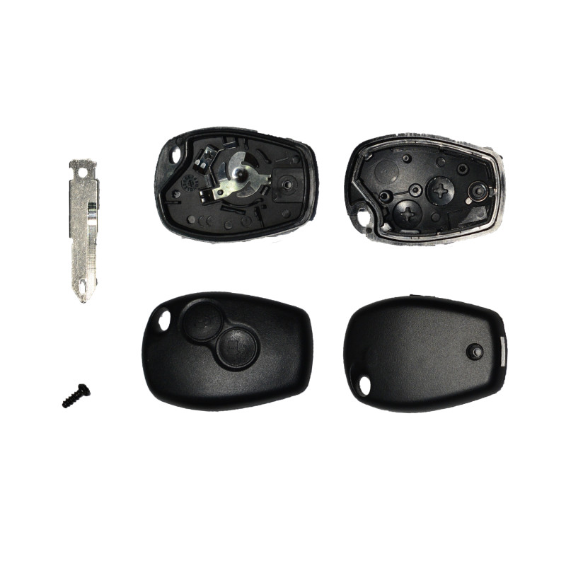 GUSCIO CHIAVE NERO 2 TASTI: CON VITE TASTO APERTURA TASTO CHIUSURA LAMA NE73 DACIA SANDERO I BS 2008201  RENAULT CLIO IICAMPUST