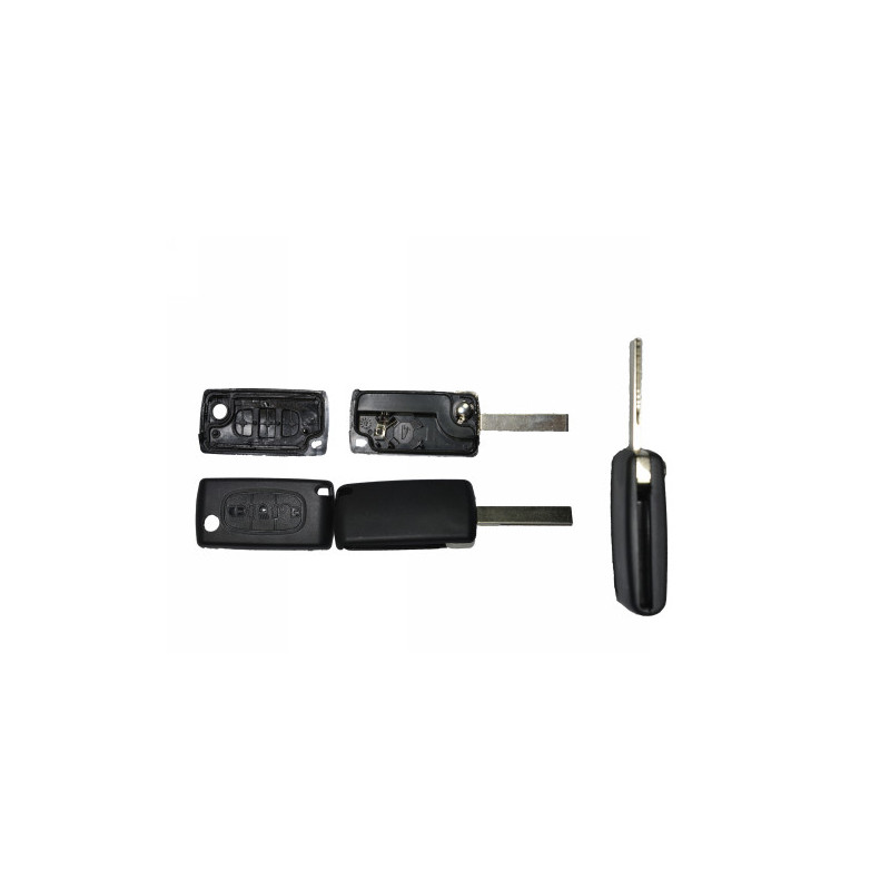 GUSCIO CHIAVE NERO 3 TASTI: CON ALLOGGIO BATTERIA ESAGONALE TASTO APERTURA TASTO CHIUSURA TASTO PORTELLONE LAMA HU83 CITROEN BE