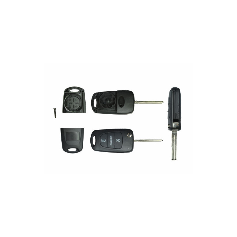 GUSCIO CHIAVE NERO 3 TASTI: SCRITTA PICANTO TASTO APERTURA TASTO CHIUSURA TASTO PORTELLONE LAMA TOY49 KIA PICANTO SA 20042008, 