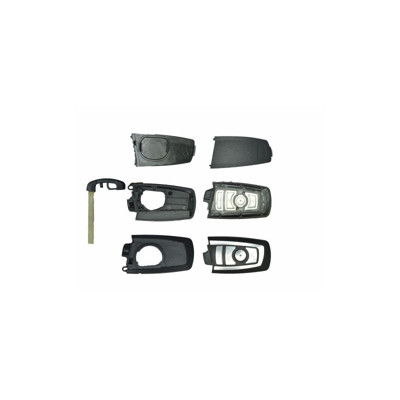 GUSCIO CHIAVE NERO CON TASTI E BORDO ARGENTO 4 TASTI: BMW SERIES 1 35D E81E87 20042011, BMW SERIES 2 COUPECABRIO F22F23 2014201