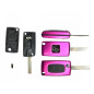 GUSCIO CHIAVE FUCSIA 2 TASTI: CON ALLOGGIO BATTERIA ROTONDO TASTO APERTURA TASTO CHIUSURA LAMA HU83 CITROEN C3 FCFN 20022010, C