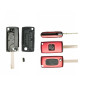 GUSCIO CHIAVE ROSSO 2 TASTI: CON ALLOGGIO BATTERIA ROTONDO TASTO APERTURA TASTO CHIUSURA LAMA HU83 CITROEN C3 SC 20102013, CITR