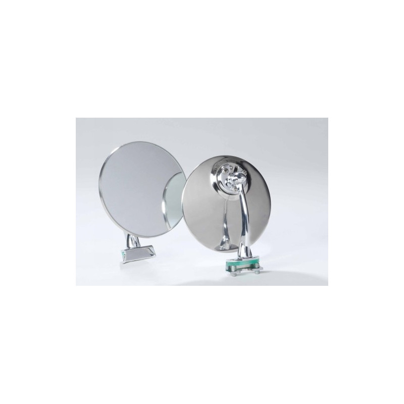 RETROVISORE CROMATO TONDO CON ATTACCO A MORSETTO FIAT 500 F  L  R 19651975