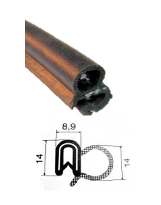 TRAFILATO VANO PORTA ROTOLO 25m CON INSERTO FILO CON BULBO LATERALE FIAT 500 F  L  R 19651975