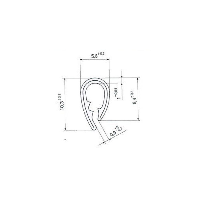 TRAFILATO GOCCIOLATOIO NERO FIAT 500 F  L  R 19651975, FIAT 850 19641971