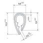 TRAFILATO GOCCIOLATOIO NERO FIAT 500 F  L  R 19651975, FIAT 850 19641971