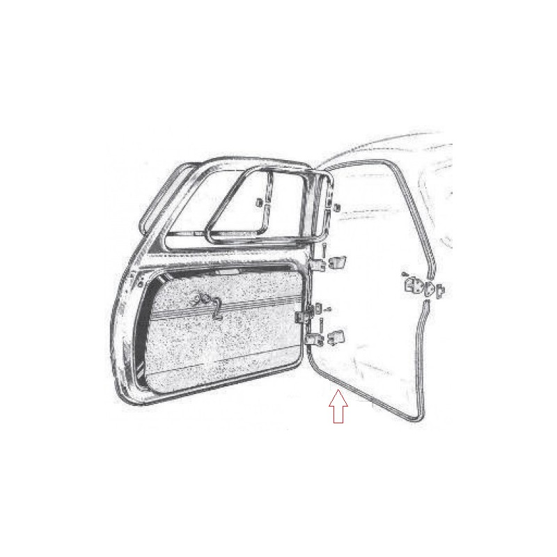 GUARNIZIONE PORTA ANTERIORE DESTRASINISTRA FIAT 500 D 19571965