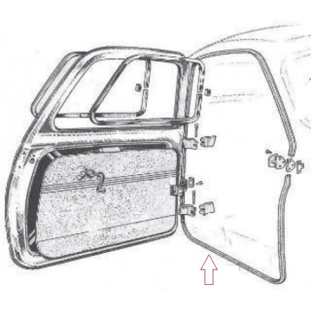GUARNIZIONE PORTA ANTERIORE DESTRASINISTRA FIAT 500 D 19571965