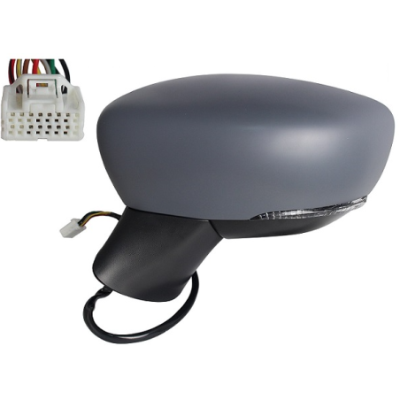 RETROVISORE ELETTRICO DESTRO 9 PIN CON PRIMER TERMICO VETRO CONVESSO RICHIUDIBILE ELETTRICAMENTE CON FANALINO INTEGRATO LED NIS