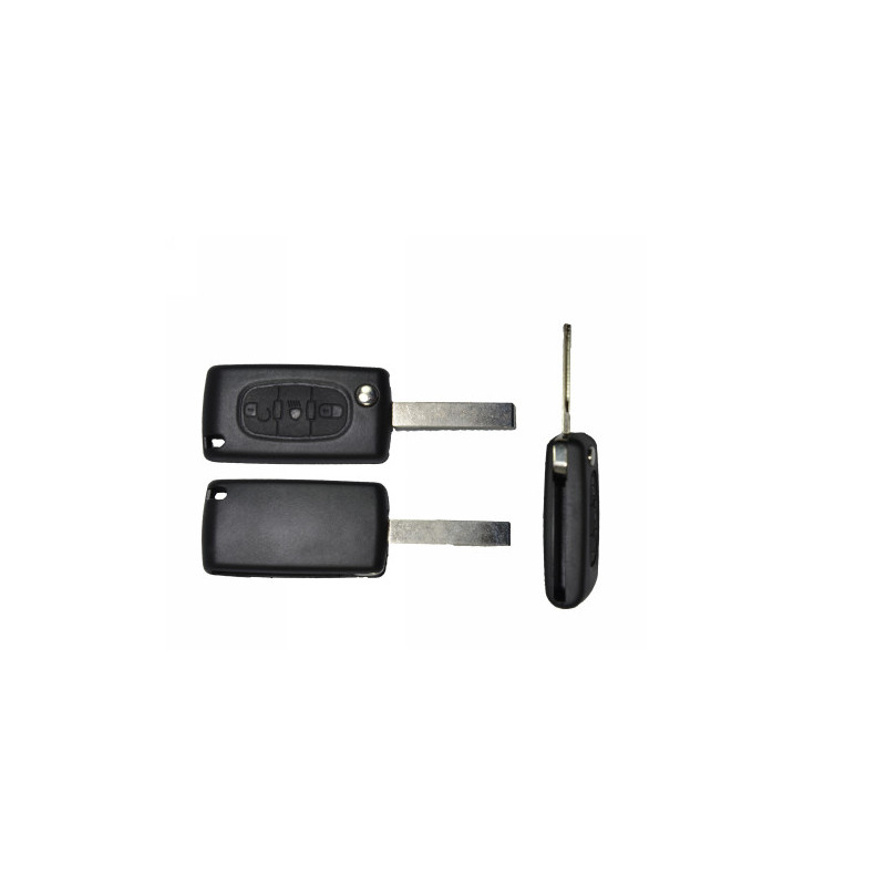 GUSCIO CHIAVE NERO 3 TASTI: CON ALLOGGIO BATTERIA ESAGONALE TASTO APERTURA TASTO CHIUSURA TASTO PORTELLONE LAMA HU83 CITROEN C2