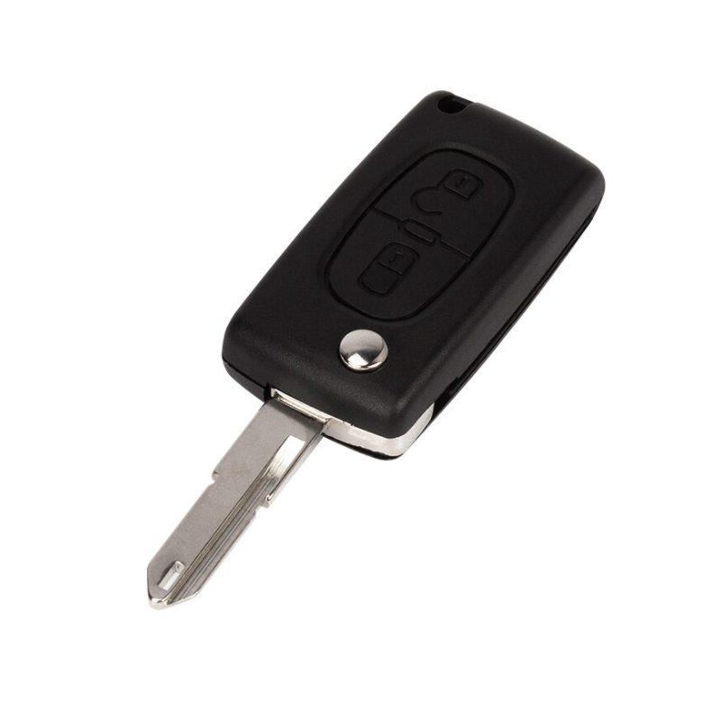 GUSCIO CHIAVE 2 TASTI: ALLOGGIO BATTERIA CE0536 TASTO APERTURA TASTO CHIUSURA LAMA NE73 PEUGEOT 206 2A2C2D2E2K 19982009