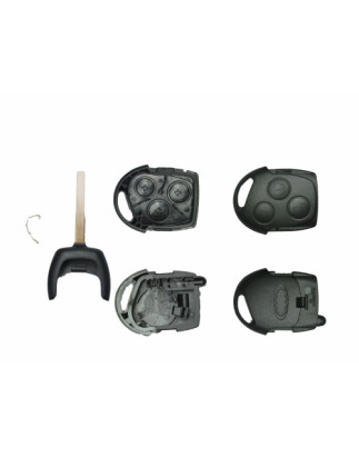 GUSCIO CHIAVE NERO 3 TASTI: TASTO APERTURA TASTO CHIUSURA TASTO PORTELLONE LAMA HU101 FORD FOCUS DNWDFW 19982004