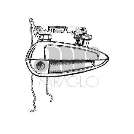 MANIGLIA ESTERNA SENZA BLOCCHETTO ANTERIORE DESTRO FIAT GRANDE PUNTO 199 2005201  FIAT PUNTO 199 201  FIAT PUNTO EVO 199 200920