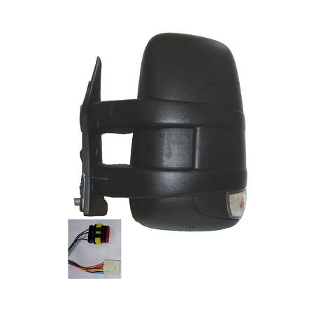 RETROVISORE MANUALE SINISTRO BRACCIO CORTO TERMICO VETRO CONVESSO CON FANALINO INTEGRATO CON CONNETTORE GRANDE IVECO DAILY 2007