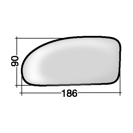 VETRO CON PIASTRA DESTRO CONVESSO CON ATTACCO RETTANGOLARE FORD FOCUS DNWDFW 19982004