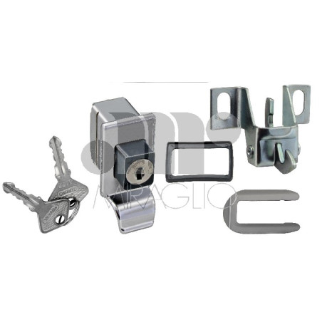 CHIUSURA COFANO IN ZAMA CROMATO POSTERIORE CON CHIAVE FIAT 500 F  L  R 19651975