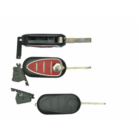 GUSCIO CHIAVE NERO CON TASTI ROSSI 3 TASTI: TASTO APERTURA TASTO CHIUSURA TASTO PORTELLONE LAMA SIP22 ALFA ROMEO GIULIETTA 940 