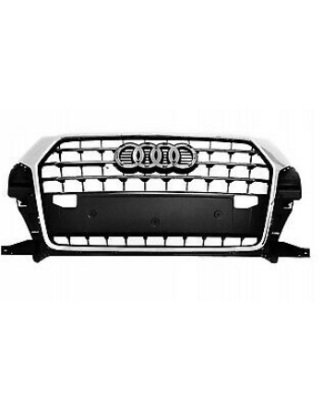 GRIGLIA PARAURTI ANTERIORE CENTRALE GRIGIA CON CORNICE CROMATA CON SENSORI AUDI Q3 8UB8UG 20142018