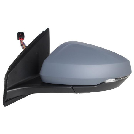 RETROVISORE ELETTRICO SINISTRO 8 PIN CON PRIMER TERMICO ASFERICO RICHIUDIBILE ELETTRICAMENTE CON FANALINO INTEGRATO VOLKSWAGEN 