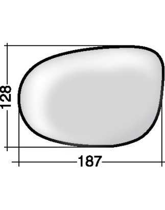 VETRO CON PIASTRA DESTRO TERMICO CONVESSO FIAT IDEA 350 20042010 VERS 2009, FORD KA RU8 20082016, LANCIA MUSA 350 20032013 VERS