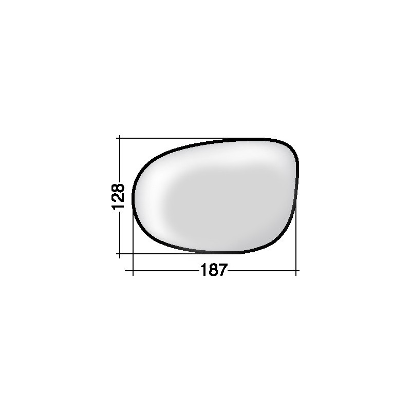 VETRO CON PIASTRA DESTRO TERMICO CONVESSO FIAT IDEA 350 20042010 VERS 2009, FORD KA RU8 20082016, LANCIA MUSA 350 20032013 VERS