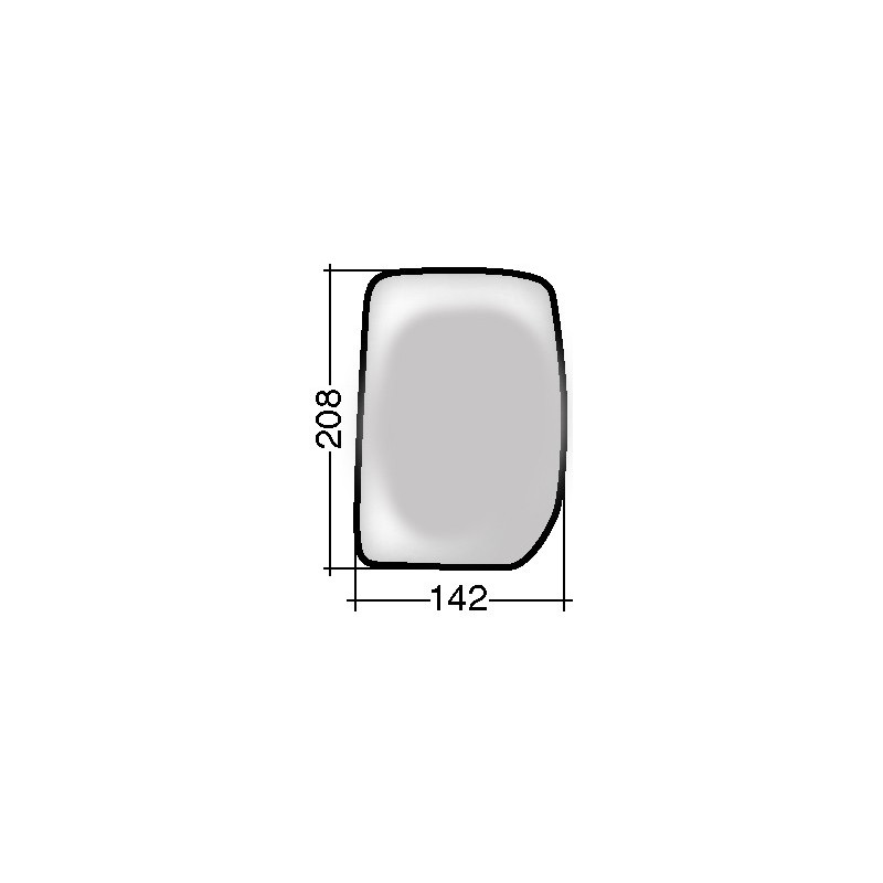 VETRO CON PIASTRA SINISTRO TERMICO CONVESSO FORD TRANSIT FAFBFZFC 20002006, FORD TRANSIT FAFBFZFC 20062013