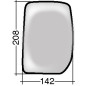 VETRO CON PIASTRA SINISTRO TERMICO CONVESSO FORD TRANSIT FAFBFZFC 20002006, FORD TRANSIT FAFBFZFC 20062013