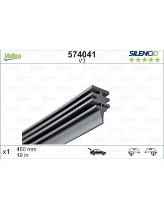 SPAZZOLA TERGI SILENCIO REFILL ANTERIOREPOSTERIORE DESTRASINISTRA SINGOLA 480mm CODICE BREVE: V3
