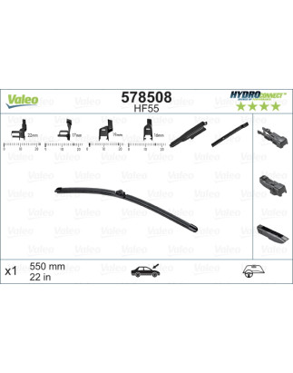 SPAZZOLA TERGI HYDROCONNECT UNI-CLICK ANTERIORE SINGOLA 550mm CODICE BREVE: HF55