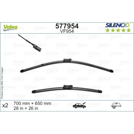 SPAZZOLA TERGI SILENCIO FLAT BLADE ANTERIORE DESTRASINISTRA COPPIA 700mm + 650mm CODICE BREVE: VF954
