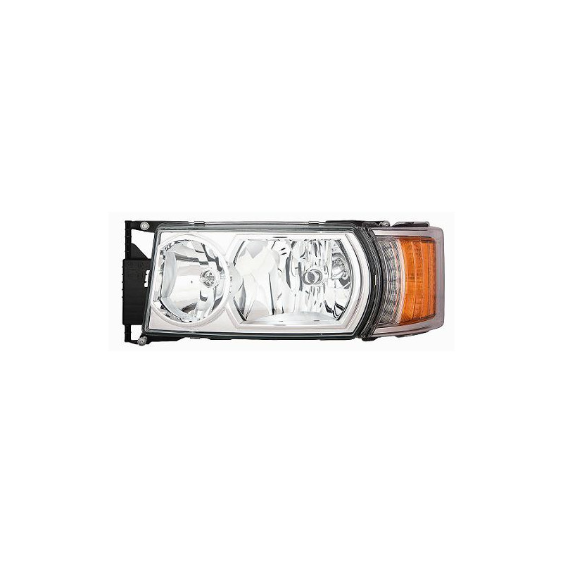 PROIETTORE DESTRO LED H7,H1 REGOLAZIONE MANUALE CON PARABOLA CROMATA SCANIA SERIE G - P- R 2014