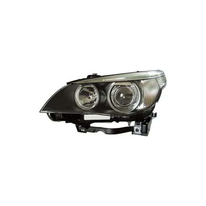 PROIETTORE SINISTRO 4 PORTE LED XENON CON PARABOLA NERA CON MOTORE BMW SERIES 5 E60E61 20032010 VERS 20052007