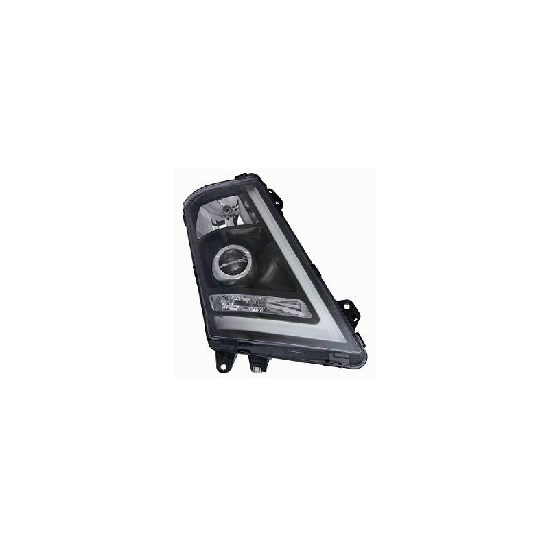 PROIETTORE SINISTRO LED XENON REGOLAZIONE MANUALE CON PARABOLA NERA CON LUCE DIURNA A LED VOLVO TRUCK FH16 2013