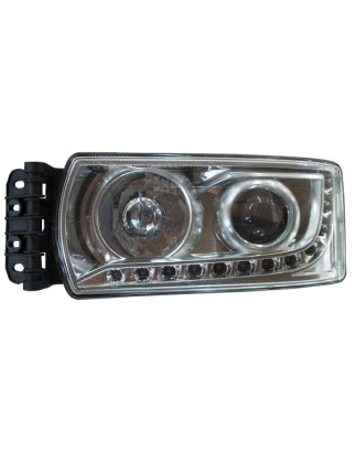PROIETTORE SINISTRO LED XENON REGOLAZIONE MANUALE CON LUCE DIURNA A LED IVECO STRALIS 20032019 VERS 012013