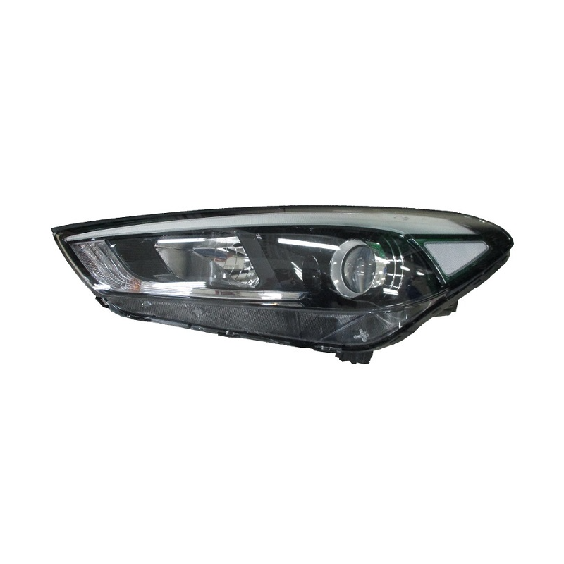 PROIETTORE DESTRO LED H7,H7 CON PARABOLA NERA CON MOTORE CON LUCE DIURNA LED HYUNDAI TUCSON II TLTLE 20152018